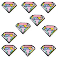 IJzer op patch voor kleding naaien borduurwerk cartoon strepen applique broek patch voor jas tas kleurrijke diamant accessoires 10 stks