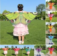 Bajki Księżniczka Cosplay Costume Butterfly Wings Szal Cape Stole Kids Boys Girls Scarf Wrap Akcesoria 20 Kolory Szyfon Szalik
