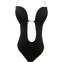 2018 Push-up Sexy Backless BH Unsichtbarer BH für Frauen Plunge BHs Bralette Clear Strap Büstenhalter Bodysuit Bralet
