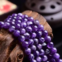 自然夢のような犬の歯アメジストストーンビーズ6/8/10 / 12mm紫色のクリスタル石の緩いビーズDIYファッションジュエリー作りビーズ