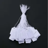 500PCs/Bag Wholesale Jewelry Price Tag with Display String lable custom printed clothing price tags white