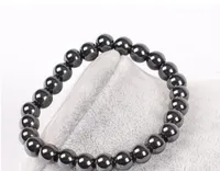 Curación para hombre 6 mm 8 mm negro bilito hematita buddha perlas parejas salud semi-preciosos hombres mujeres pulsera joyería