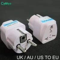 Evrensel 2 Pin AC Güç Elektrik Fiş Adaptörü Dönüştürücü Seyahat Güç Şarj Birleşik Krallık / ABD / AU için AB fiş adaptörü Soket