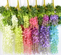 7色エレガントな人工シルクの花藤の花の谷の花の谷の花の谷間の花の谷75cmと110cm
