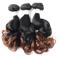 Ombre Peruanische Frühlingslocke Jungfrau-Haar 4 Bundles Unverarbeitete Jungfrau Ombre Haarverlängerungen Two Tone 1B / # 4 Color Human Hair Bundles