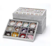 High Quality Velvet Jewelry Tray Jewelry Display Holder Bracelet Ring Earring Jade Pendant Box Case Jewelry Storage Organizer