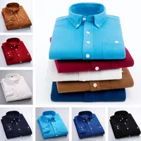 Barato Camisas para hombres Ropa para hombres Camisa de manga larga de invierno Color sólido Camisa casual de gran tamaño para hombres Ropa 169