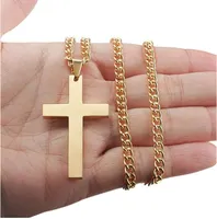 Collares de cadenas de oro para hombres Declaración de encanto negro plata oro plateado collar cruzado
