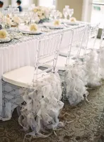 2018 Yüksek Kalite Ruffles Sandalye Organze Klasik Düğün Sandalye Sashes Kapakları Yeni Varış Gelin Malzemeleri Süslemeleri