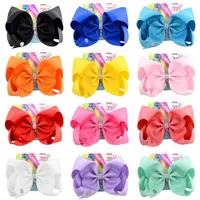 36 Farbe 8-Zoll-Mädchen feste Band Haarschleife mit Strass Covered Haar-Klipp-Jojo Blumen Hairpin Hairgrip