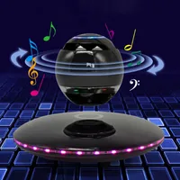 Originality Seven Färgglada Luminescens Smart Rotation Magnet Levitation Bluetooth Högtalare Touch 360 ° Stereo Surround Ljud Lång hållbar
