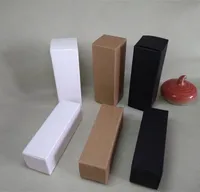 Caja de papel en blanco de 31 * 31 * 90 mm Cajas de regalo cosméticas de bricolaje para la crema facial Botella de spray de emulsión Tubos de válvula de paquete - Negro Blanco Kraft opcional