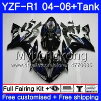 Carrosserie + réservoir pour YAMAHA YZF 1000 YZF R 1 YZF-R1 2004 2005 2006 232HM.43 YZF1000 Flamme bleue brillante YZF R1 04 06 YZF-1000 YZFR1 04 05 06 Carénage