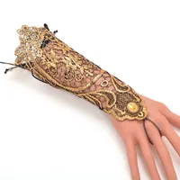 1 paire femmes médiévale victorienne mascarade gothique reine dentelle vintage évider gants brassards expédition rapide de haute qualité