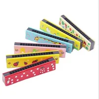 1pc baby barn barn färgglada trä harmonica leksak pedagogiskt musikaliskt träblås instrument för barn gåva present
