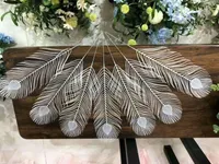 美しいプラスチック孔雀の羽の模倣ホワイトキジフェザークリスマス休日の結婚式のパーティーホーム花瓶装飾50pcs /ロット