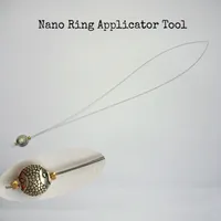 10 unidades Nano anel Threader / puxando anel nano ferramentas / Stainles aplicadores de cabelo para cabelos de ponta de fusão