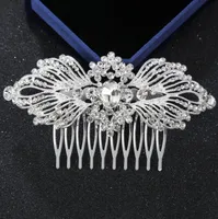 Luxus Kristall Bridal Hair Combs Charming Bow Hochzeit Haarschmuck Kopfschmuck Mode Silber Farbe Haarnadel Schmuck Weihnachtsgeschenk