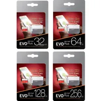 새로운 EVO Plus 256GB 128GB 64GB 32GB 메모리 카드 UHS-I U3 트랜스 플래시 TF 카드 (어댑터 소매 패키지 포함)