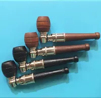 Pipe à main en bois d'expédition noire et brune avec le tuyau en bois de pièces en métal de cuvette en bois pour le tabac