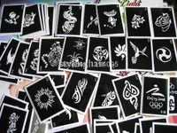Groothandel 100 stks / partij Gemengde Tattoo Stencil voor Painting Henna Tattoo Pictures Designs Herbruikbare Airbrush Tattoo Stencil