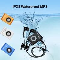 IPX8 Vattentät MP3-spelare Swimming Dykning Surfa 8GB / 4GB Sports hörlurar Musikspelare med FM-klämma Walkman MP3Player