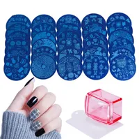Nail Tool STZ blue film Coloured drawing printing Template high quality nail Oil print Circular steel plate T4H0434