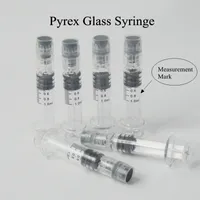 1000PCS 2 Style Pyrex Glass Sprut Luer Head Luer Lock 1ml Glasinjektor för tjocka CO2 Oljekassetter Vaporizer Tank E CIGS Tillbehör