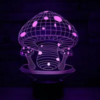 LED Night Light 3D Mushroom 7 Colors Touch Switch Acrylic Table Desk Lamp Decor Christmas Decoration #R45