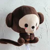 Kawaii macio Macaco De Chocolate boneca de pelúcia dos desenhos animados grande cabeça de café macaco brinquedo travesseiro para o casamento meninas caçoa o presente 15 cm 25 cm LA048