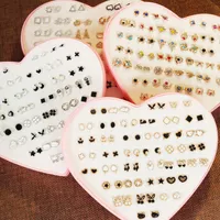36 pairs per lot Stud Earrings Different Style Ear Studs Plastic Earrings Needle for Women Girl Party Fashion Jewelry Wholesale - 0891WH