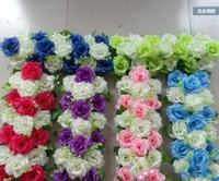 2018 varm försäljning bröllop blomma båge blomma hörn court rad rad rad blomma konstgjorda rosor grossistpris Gratis frakt