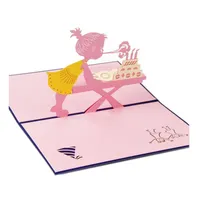 Wholesale- Hot Sale Greeting Cards With Envelope Up 3d Card Beautiful Foldable Cut Paper Creative Handmade Girl Children Birthday Gift