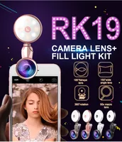 Lüks LED Özçekim Flaş Işığı RK19 Güzellik Artefakt 9 seviyeleri Balıkgözü Lens ile Geniş Açı Lens Makro Lens seti yüzük ışık ...