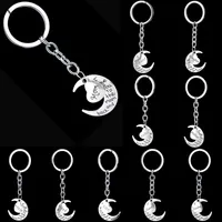 I Love You to the Moon and Back Heart keychain Family Member Letter Grandma Grandpa Son Dad mom sister Key ring bag hangs fashion jewelry
