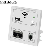 ORIGENGDA 150 Mbps en la pared AP para el hotel inteligente Embedded Access Point Wi-Fi Wireless Poe Ruter Wireless Ruter Repetidor blanco