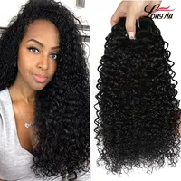 Indiska Kinky Curly Human Hair Extensions Obehandlat Indiskt Mänskligt Hår Curly Weave Wholesale Indian Virgin Hair 3/4 buntar