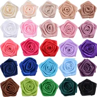 25 cores dos doces da fita Handmade Rose Flores 3,5 centímetros DIY Costura Rosas Acessórios para casamento Artesanato Decoração