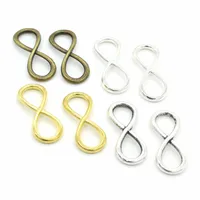 200 Pz / lotto Infinity Charm Connector Infinity Symbol Charms Pendant 32 * 13mm large size 4 colori per opzione