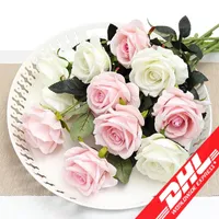 Rosa fresca Real Touch Flores artificiales Flores de rosa Decoraciones para el hogar para el banquete de boda Fake Cloth Cloth Flower