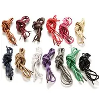 1 par de cordones de colores encerados para zapatos de cuero cordones cadenas redondas Martin Boots zapatos deportivos cuerdas de cable 8 colores