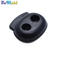 100pcs/lot Plastic Cord Lock Stopper Toggle Clip Black 18mm*19mm*6.5mm