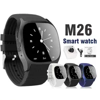 Reloj de pulsera Bluetooth inteligente reloj M26 para Smart Android reloj de marcación para el sistema Android Samsung S8 en paquete al por menor