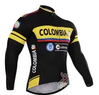 SPRING SUMMER ONLY CYCLING JACKETS CLOTHING LONG JERSEY ROPA CICLISMO 2015 COLOMBIA PRO TEAM BLACK YELLOW C024 SIZE:XS-4XL