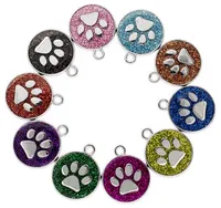 20st / lotfärger 18mm katt hund tass utskrifter fotavtryck hängande hänge charms passform för diy telefonremsor nyckelringar väska mode smycken