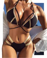Seksi Bikini Mayo Kadınlar Bikini Set 2018 Katı Mayo Kesip Yaz Plaj Mayo Suits Yüzmek 3 Renkler