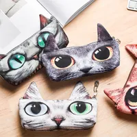 Kreativa penna Väskor Case Cat Stationery Pen Bag Make Up Bag Cat Fans Favorit Studentgåva WJ043