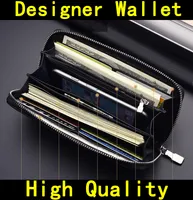 Venha com Box Designer Wallet de Alta Qualidade Mens de Luxo Mens Marca Mulheres Carteiras Genuíno Couro Zipper Handbags Bolsas 60015 60017