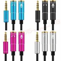 Male to Female Splitter Cables 3.5mm Y Adapter Audio Cable For mp3 Phone headphone