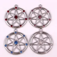 Faery Star Elven Wiccan Seven Pointed Star Fairy Alloy Pendant 925 Sterling Silver | Fae Elf Magick Amethysts Amulet